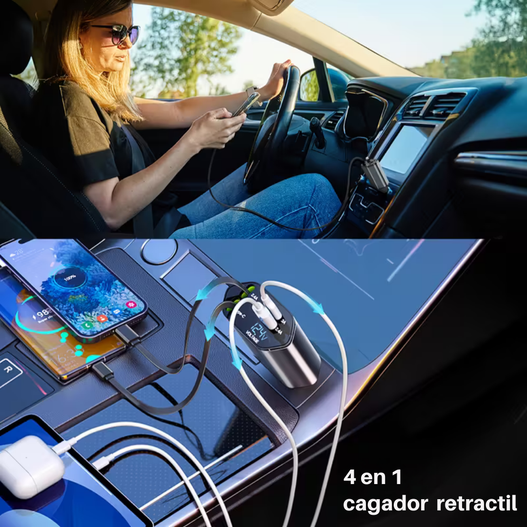 Cargador retractil para carro-Carga inteligente