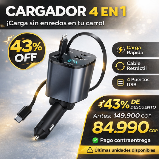 Cargador retractil para carro-Carga inteligente