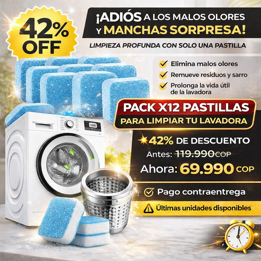 CAJA X 12 PASTILLA LIMPIADOR DE LAVADORA