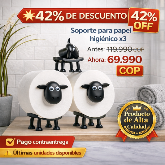 Soporte De Papel Higiénico En Forma De Oveja Negra 3d X3