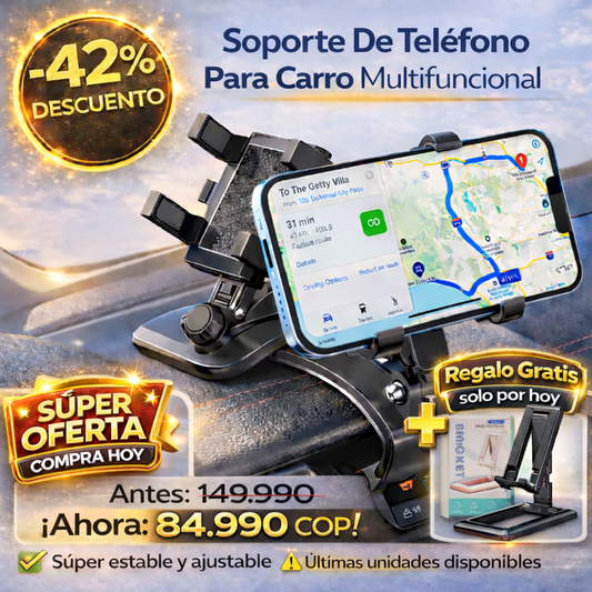 Soporte de teléfono para carro + ¡Soporte de teléfono para escritorio GRATIS!