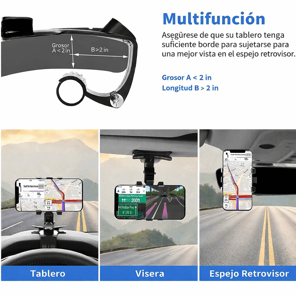 Soporte de teléfono para carro + ¡Soporte de teléfono para escritorio GRATIS!